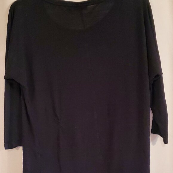 APT. 9 ESSENTIALS (Women's Black , 3/4 Sleeve, Scoop Neck, Stretch Top) Size: S - Picture 2 of 3